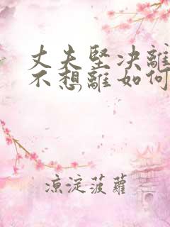 丈夫坚决离婚我不想离如何对付