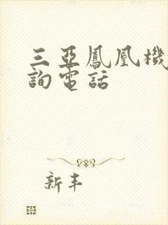 三亚凤凰机场咨询电话