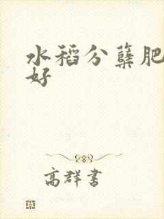 水稻分蘖肥什么好