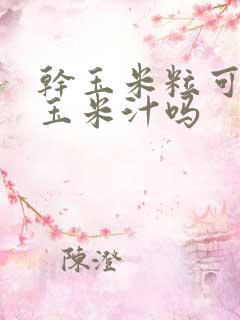 干玉米粒可以打玉米汁吗