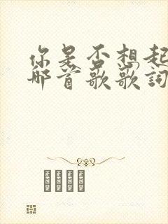 你是否想起我是哪首歌歌词