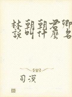 林朝朝君卿烨小说叫什么名字