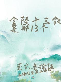 金陵十三钗分别是哪13个