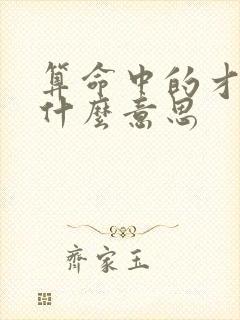 算命中的才杀是什么意思