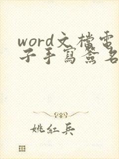 word文档电子手写签名