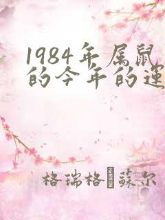 1984年属鼠的今年的运气怎么样