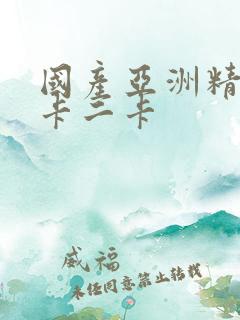 国产亚洲精品一卡二卡