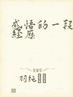 感悟的一段人生经历