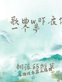 歌曲w昨夜做了一个梦
