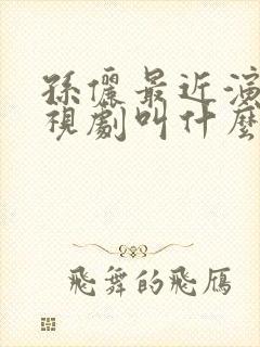 孙俪最近演的电视剧叫什么 孙俪最近演的电视剧叫什么