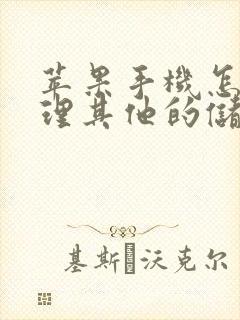 苹果手机怎么清理其他的储存空间