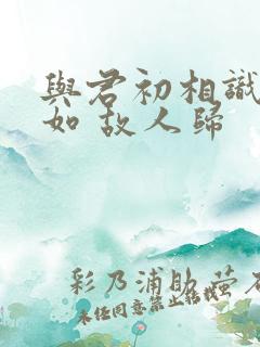 与君初相识 犹如 故人归