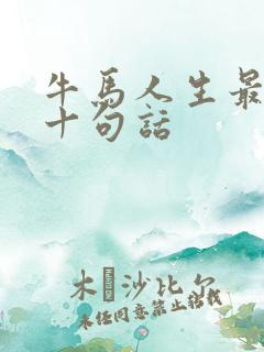 牛马人生最经典十句话