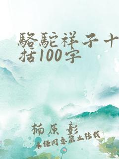 骆驼祥子十章概括100字
