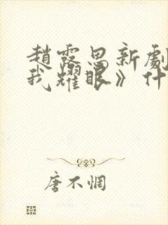 赵露思新剧《许我耀眼》什么时候播出