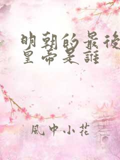 明朝的最后一位皇帝是谁