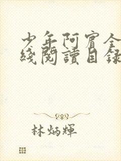 少年阿宾全文在线阅读目录