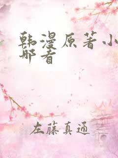 韩漫原著小说在哪看