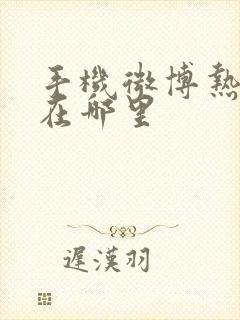 手机微博热搜榜在哪里