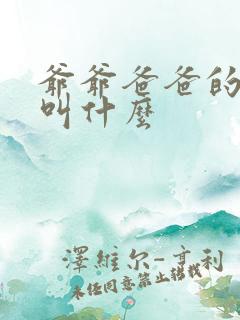 爷爷爸爸的爸爸叫什么