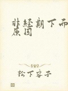 非经期下面出血原因