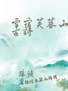 雪宿芙蓉山主人古诗