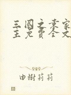 三国之袁家我做主免费全文阅读