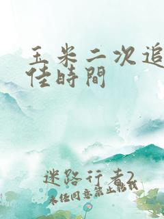 玉米二次追肥最佳时间