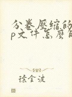 分卷压缩的zip文件怎么解压