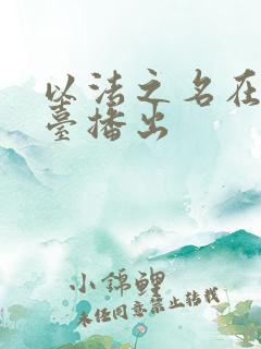 以法之名在那个台播出