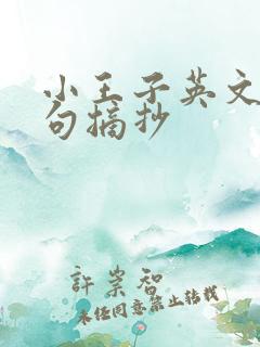 小王子英文版好句摘抄