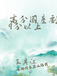 高分国产剧豆瓣9分以上