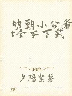明朝小公爷txt全本下载