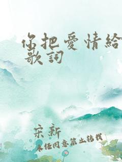 你把爱情给了谁 歌词