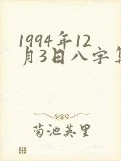 1994年12月3日八字算命