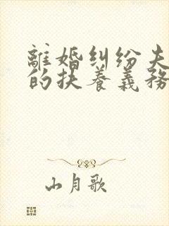 离婚纠纷夫妻间的扶养义务