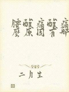 腰酸痛酸痛的什么原因有哪些女性