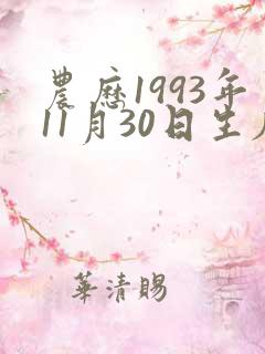 农历1993年11月30日生辰八字