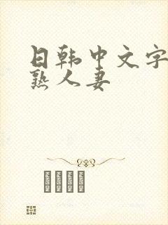 日韩中文字幕成熟人妻