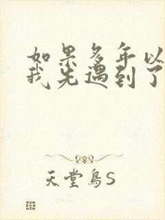 如果多年以前,我先遇到了你什么歌