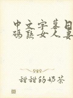 中文字幕日韩有码熟女人妻