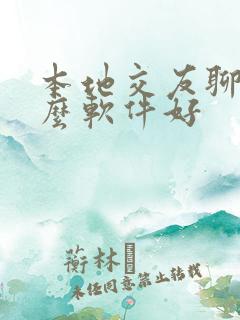 本地交友聊天什么软件好