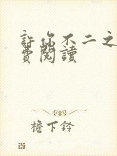 许你不二之臣免费阅读