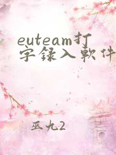 euteam打字录入软件赚钱