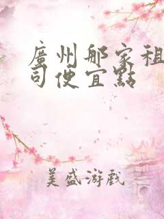 广州那家租车公司便宜点