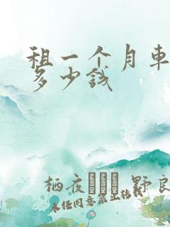 租一个月车需要多少钱