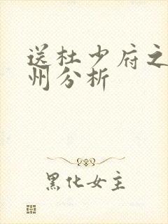 送杜少府之任蜀州分析