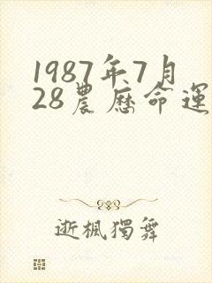 1987年7月28农历命运怎么样