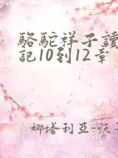骆驼祥子读书笔记10到12章