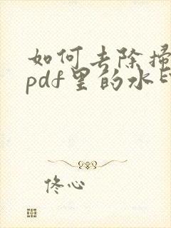 如何去除扫描王pdf里的水印